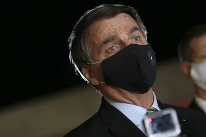 Presidente da República, Jair Bolsonaro. Brasil. Palácio do Planalto. Máscara