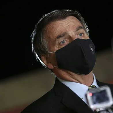 Presidente da República, Jair Bolsonaro. Brasil. Palácio do Planalto. Máscara